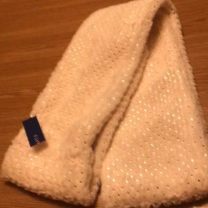 Kids scarf cream with silver specks